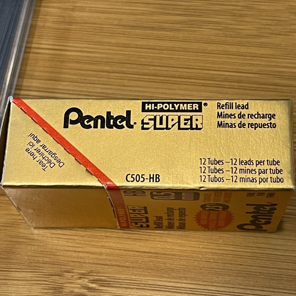 Pentel Super Hi Polymer Refill Lead HB 0.5mm  0.7mm Mechanical Pencil Tubes Lot